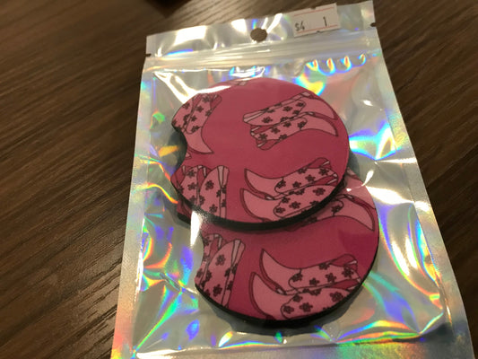 Cowgirl boots car coasters